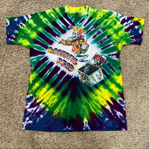 Vintage Grateful Dead Tie-Dye Skeleton Jack in the Box T-Shirt XXL - Picture 3 of 14